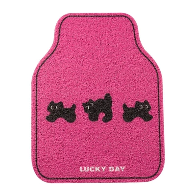 Avtomobil döşəmə paspasları: Mud Scraper Colorful Stain-Resistant Wear-Resistant - rose-red-kitten-silk-circle-5050cm-single-rear-row