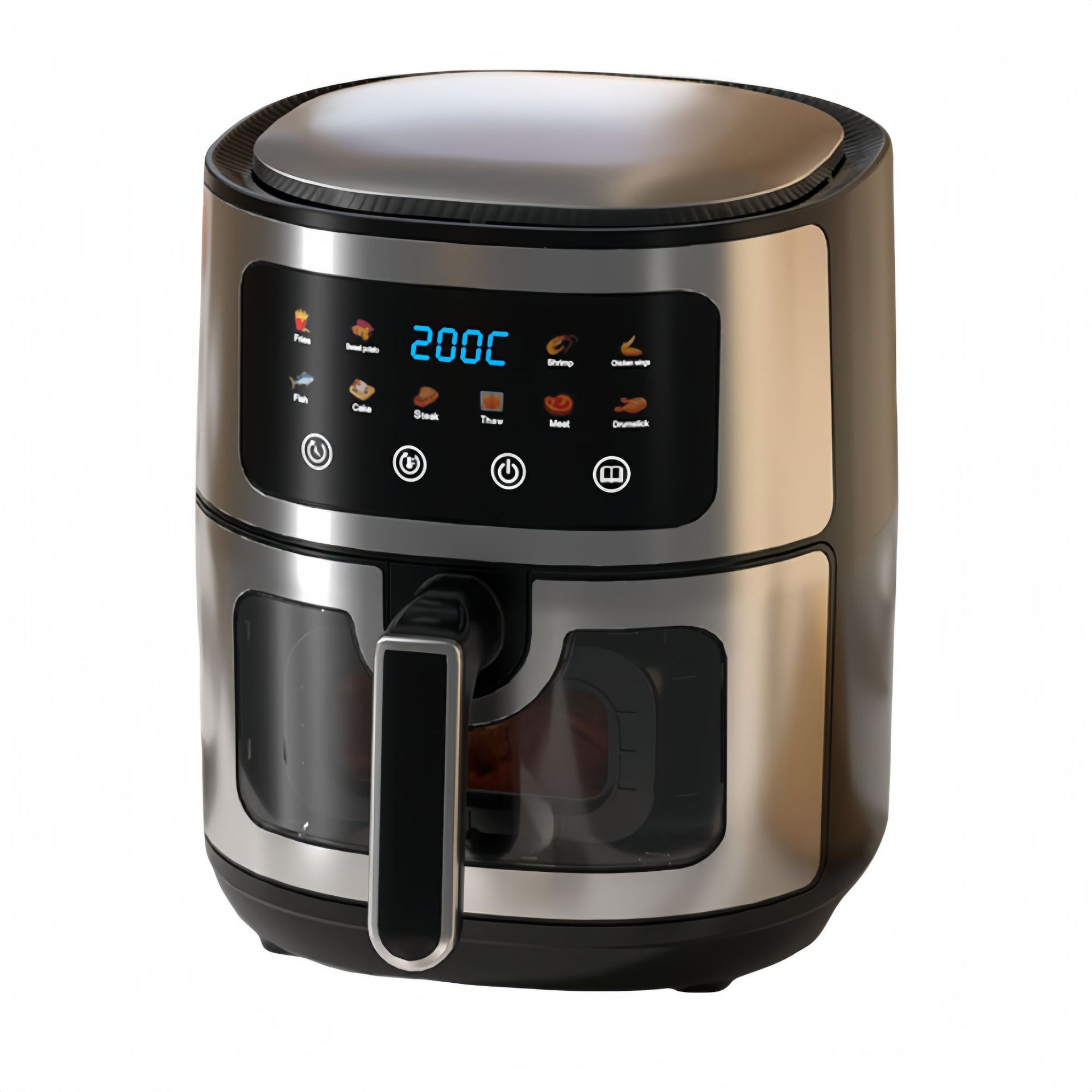 comercio exterior transfronterizo airfryer acero inoxidable visual aire freidora toque inteligente horno eléctrico doméstico de gran capacidad image 31