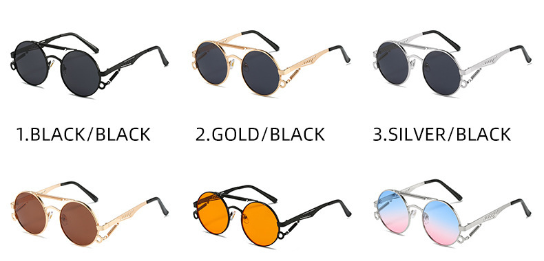 54g Weight Full Frame Glasses Structure Sunglasses Classification PC, UV400 Protection Lens Material Round Frame Glasses Style Outdoor, Travel Occasion Color Block Pattern Unisex Gender Elegant, Simple Style Style Grey, Black Color Elegant Simple Style Color Block PC UV400 Protection Round Frame Full Frame Women's Sunglasses 4