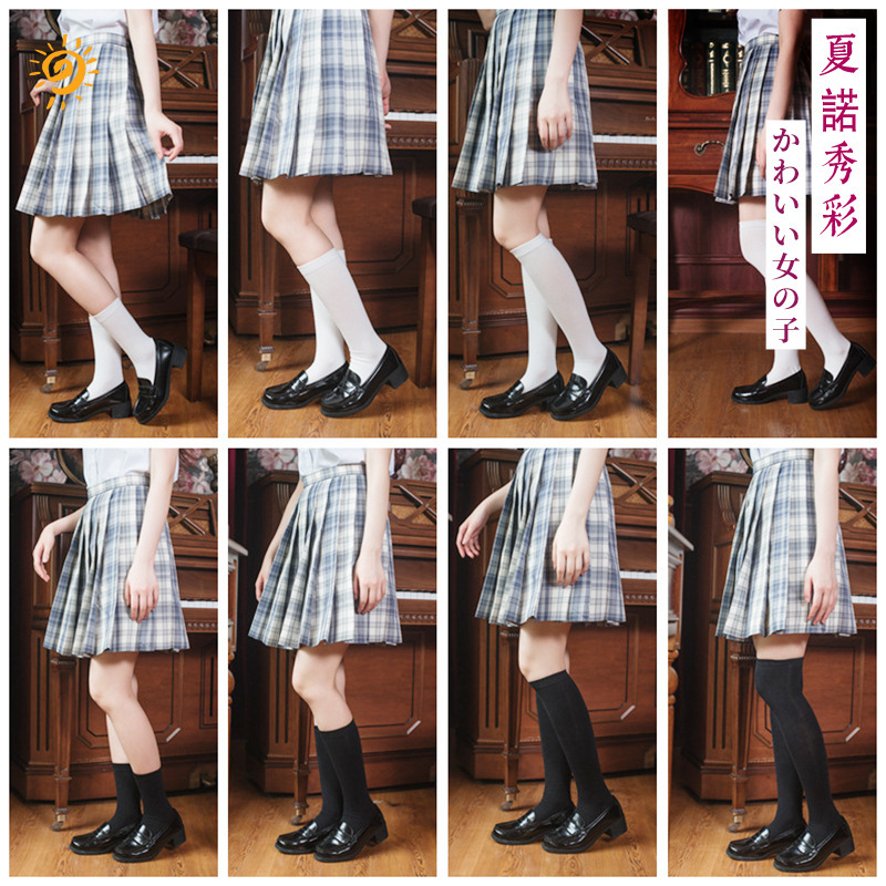 Xia Nuo 2022 Japanese Style Socks for Women, Jk Socks, Pure White Mid-Calf Cotton Socks, Jk Calf Socks, School Style Women's Socks 094