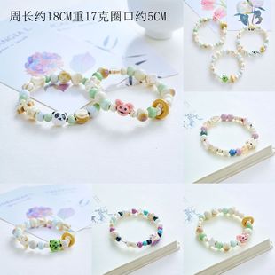 Jingdezhen Ceramic Bracelet Female Luckily Cat Beaded Niche Design Sense Girlfriend Student Couple Gift Jewelry New Style