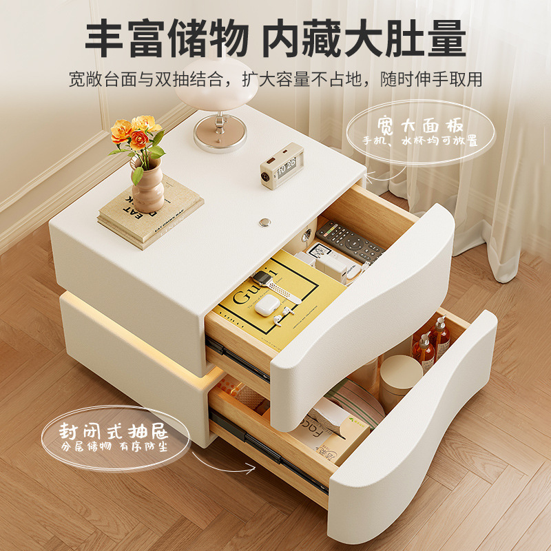 Escritorio de cabezal de cama de madera sólida simple diseñador creativo blanco moderno de lujo ligero de alta calidad dormitorio principal nuevo estilo