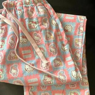 Autumn and Winter New Brushed Pajamas for Women, Cute Cartoon Printed Pants, Loose Casual Large Size Home Pants That Can Be Worn Outside