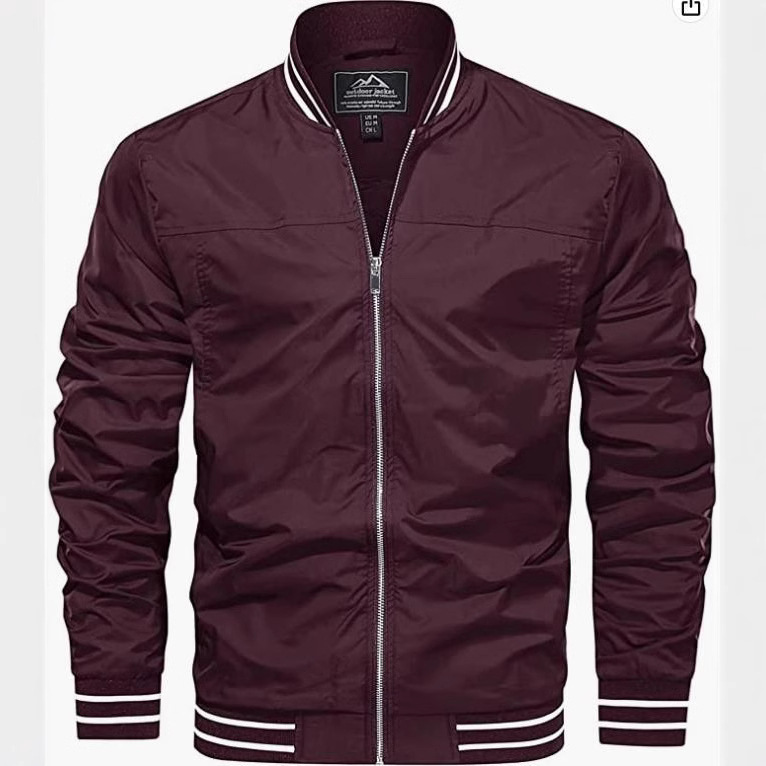 Men's Jacket Lightweight Windbreaker Bomber Jacket Windproof Casual Jacket Coat European Size Amazon Aliexpress
