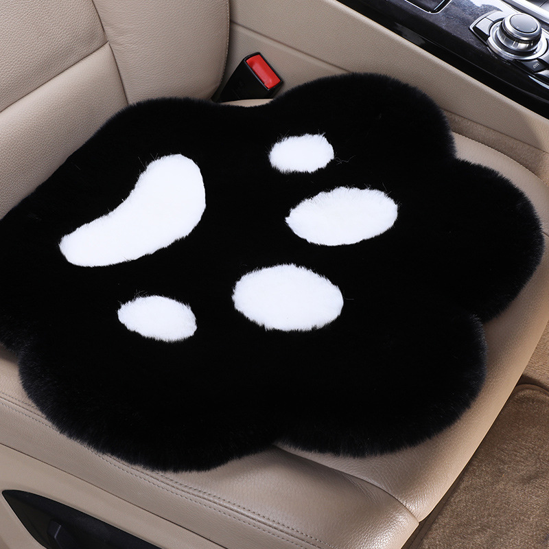 Paw Faux Rabbit – Qìchē Wool pad - blackwhite-cat-paw