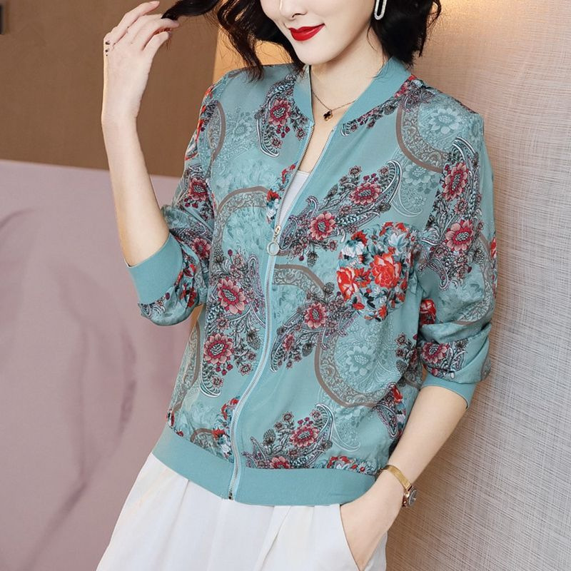 Chiffon sun protection clothing women's loose plus size women's clothing new summer breathable long sleeve short coat cardigan thin baseball uniform