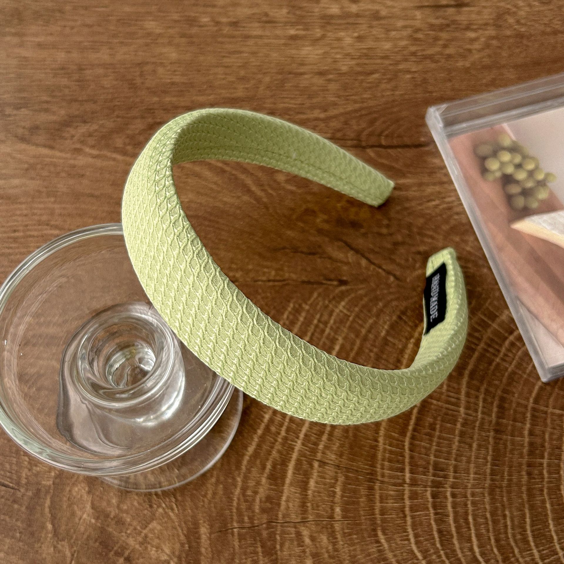 森系绿色发箍宽边小香风高颅顶压发发卡