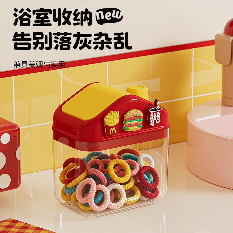 Cartoon small house desktop trash can wholesale multi-functional transparent swing lid miscellaneous storage box for home use Cartoon small house desktop trash can wholesale multi-functional transparent swing lid miscellaneous storage box for home use