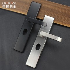 Stainless steel 304 anti-theft panel lock set black universal household door lock entry door solid wood door lock