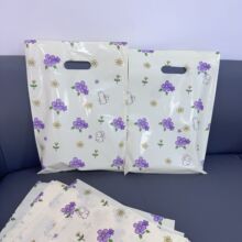 清新加厚小号礼品袋饰品袋服装店扣手塑料手提购物袋子装衣服四指