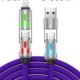 Light column four-in-one data line 240W super fast charging mobile phone charging line breathing light car multifunctional two-to-two