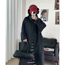宁派2025秋冬新款时尚毛呢外套韩版宽松单排扣长款双面羊毛大衣女
