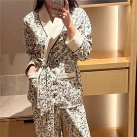 海岛绒睡衣女秋冬新款加绒保暖舒适高级感法式轻奢风加厚家居服