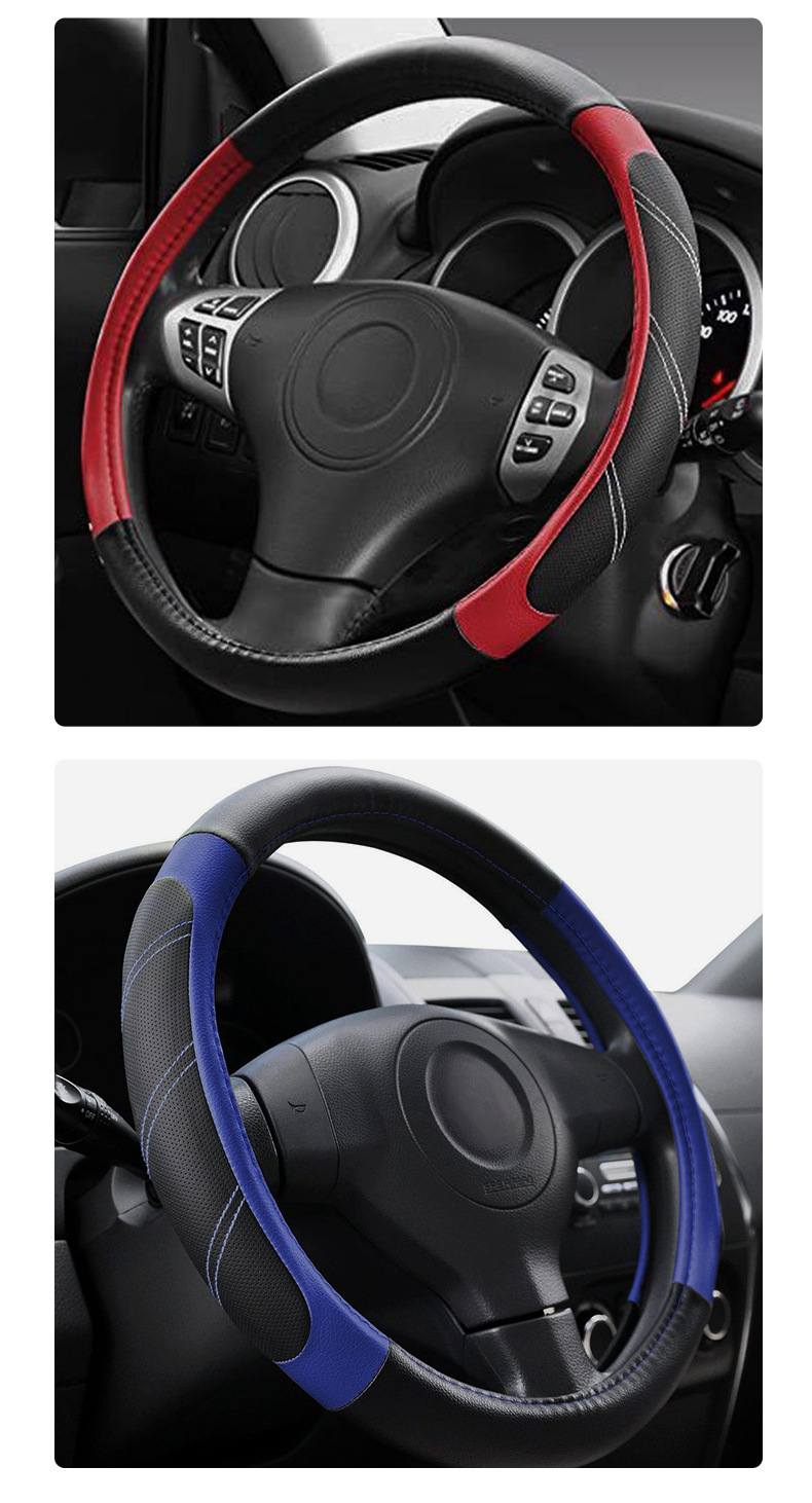 Cross-Border Car Steering Wheel Cover, Breathable, Perforated, Non-Slip, Wear-Resistant 15inch Car Handle Cover, Direct from Factory, in Stock