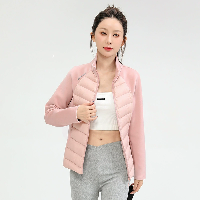 Модный бренд популярный новый национальный стандарт 90 утиный пух Спорт на открытом воздухе пуховик с воротником-стойкой женская короткая зимняя однотонная куртка может быть двумя открытыми снаружи