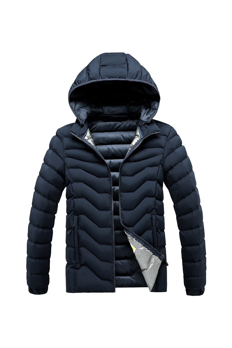 Gefütterte Herren-Fleecejacke mit Kapuze und abnehmbarer Graphenkappe aus Baumwolle_voghion.com