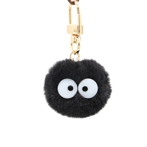 Cute Coal Ball Plush Ball Charms Creative Bag Phone Case Charm Earphone Box Accessory Fairy Charm