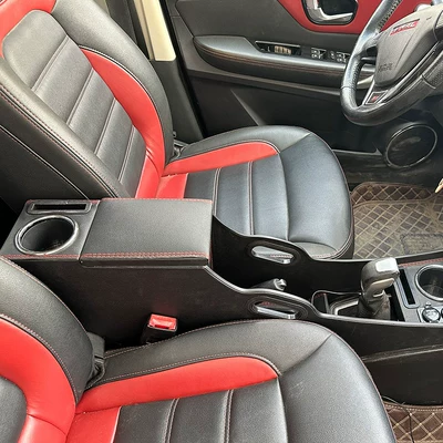 Haval H1 Armrest Box Red and Blue Logo Great Wall Haval H1 Car Central Armrest Box Modification Accessories Interior Storage Box (Armrest box) - harvard-h1-fast-charging-power-supply-black