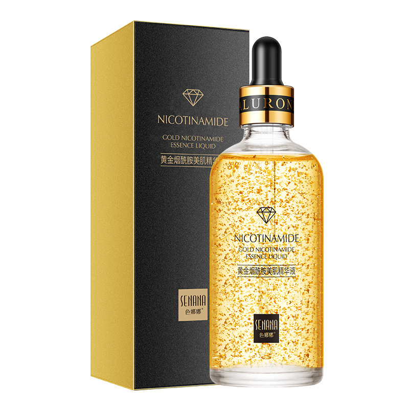 Sérum Facial de Nicotinamida y Oro, Hidratante, para Cuidado Facial