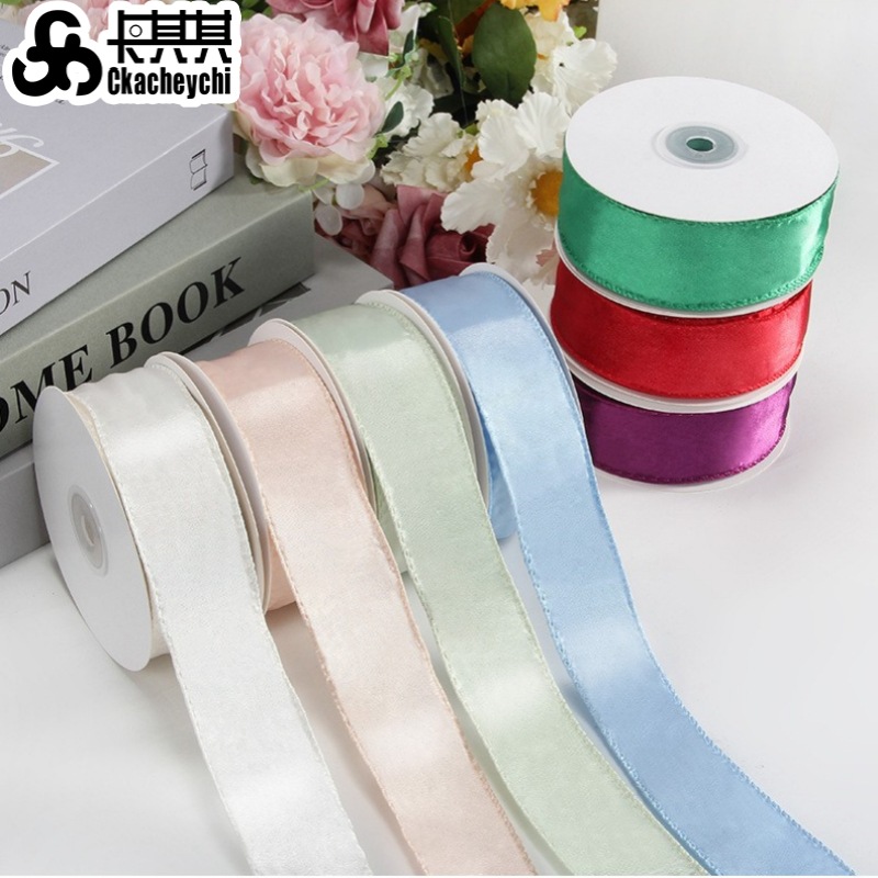 Satín transfronterizo con coronas de flores y arcos decoraciones navideñas cintas engrosadas fabricantes al por mayor