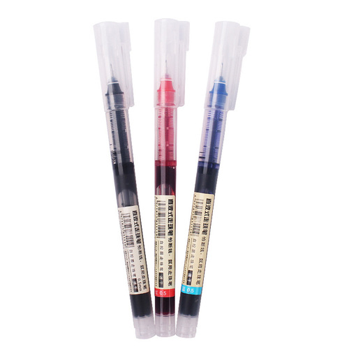 Factory direct supply of straight liquid roller ball pen black water pen office signature pen student exam neutral ink pen wholesale