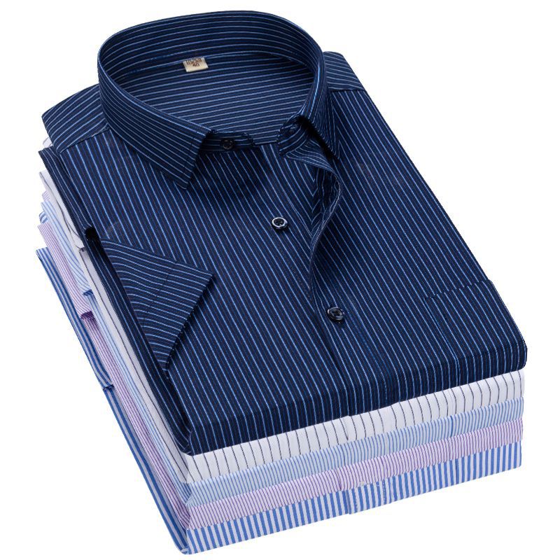 2025 Summer White Shirt Men's Short-sleeved Business Dress Slim-fit Professional Tooling plus size White Half-sleeved Shirt