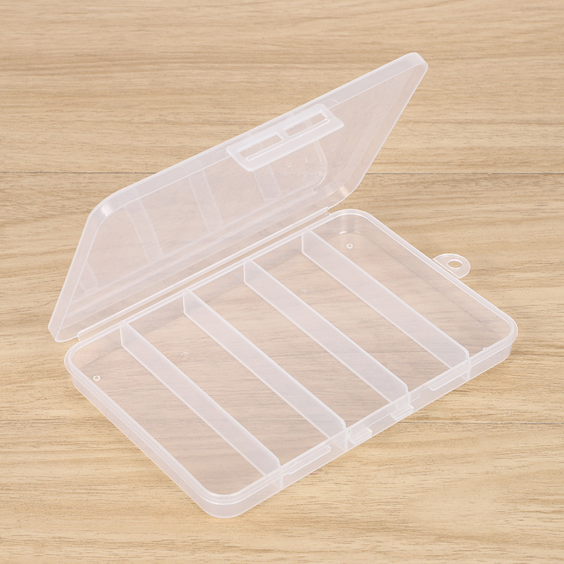 中号5格箱プラスチック透明pp小金物文房具収納箱路亜工具包装箱偽餌フック箱|undefined