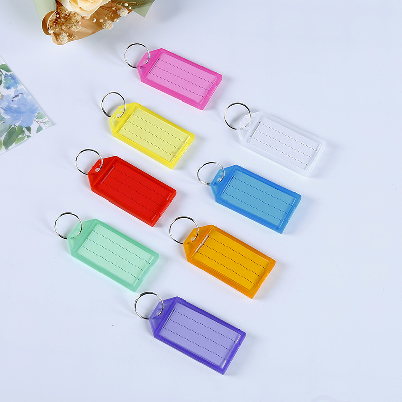 Manufacturer's Ready Stock Wholesale Transparent Small Fresh Colorful Plastic Keychain Pp Material Classification Identification Key Ring Label
