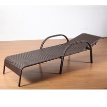 XZFC090休闲户外仿藤躺床沙滩床单人床午休床靠背可调懒人沙发度