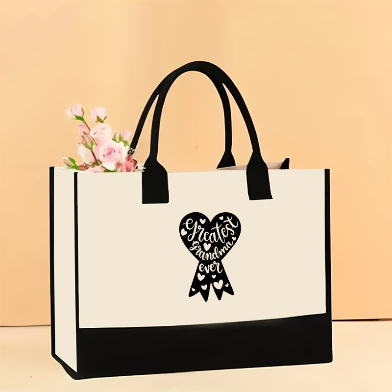 Bolso de hombro de lona de venta caliente transfronterizo Bolso Tote impreso de gran capacidad Bolso de compra portátil ligero de moda para mujer