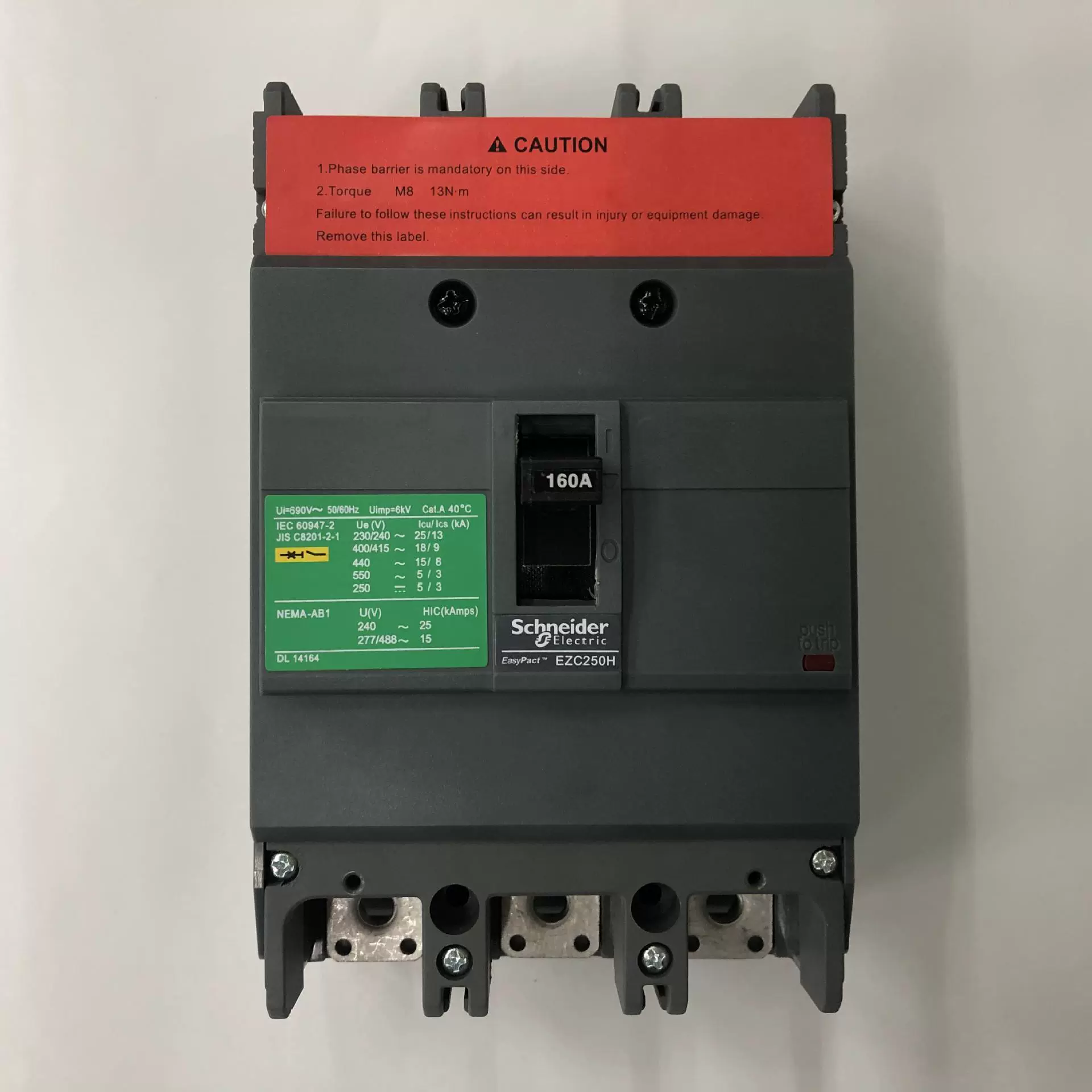 Оригинальный подлинный EZC250H3160 3P 160A воздушный выключатель Schneider с пластиковым корпусом