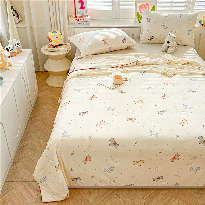 A級ベビー・マタニティグレード大豆繊維ニット綿夏用掛け布団、洗濯機で洗える夏用子供用薄掛け布団、ギフト用エアコン掛け布団