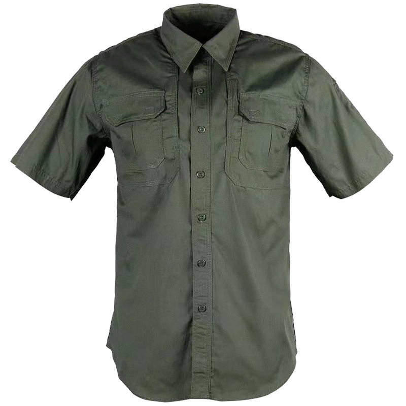 Táctica al aire libre camisa de manga corta de verano viajero ropa de camuflaje transpirable bolsillo 511 camisa camisa superior caqui hombre