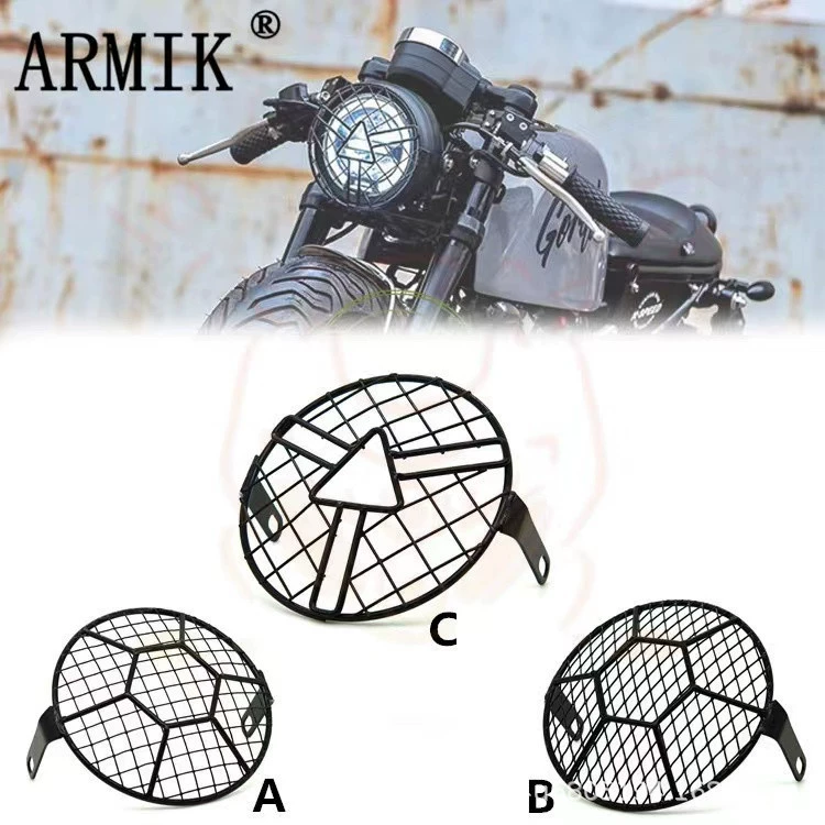 Мотоцикл универсальный фар сетка крышка ретро модифицированная сетка крышка новая крышка фар баскетбол стрелка крышка