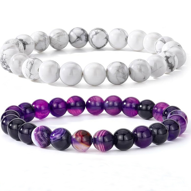 백송+보라색 마노 8mm