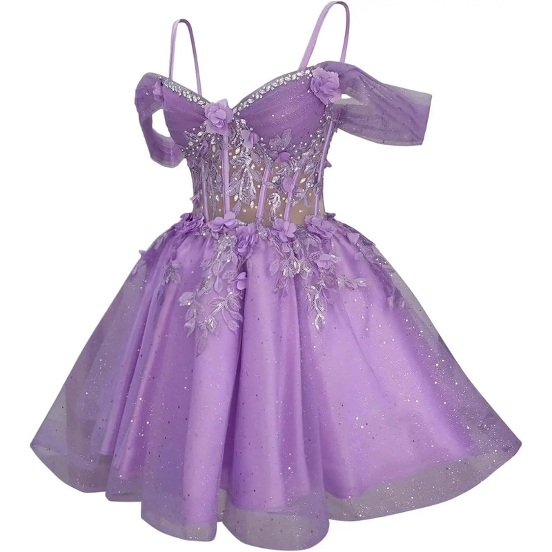 Dress Sexy Temperament Host Light Wedding Dress Princess Dress Light Luxury Niche High-End Short Birthday Party Dress