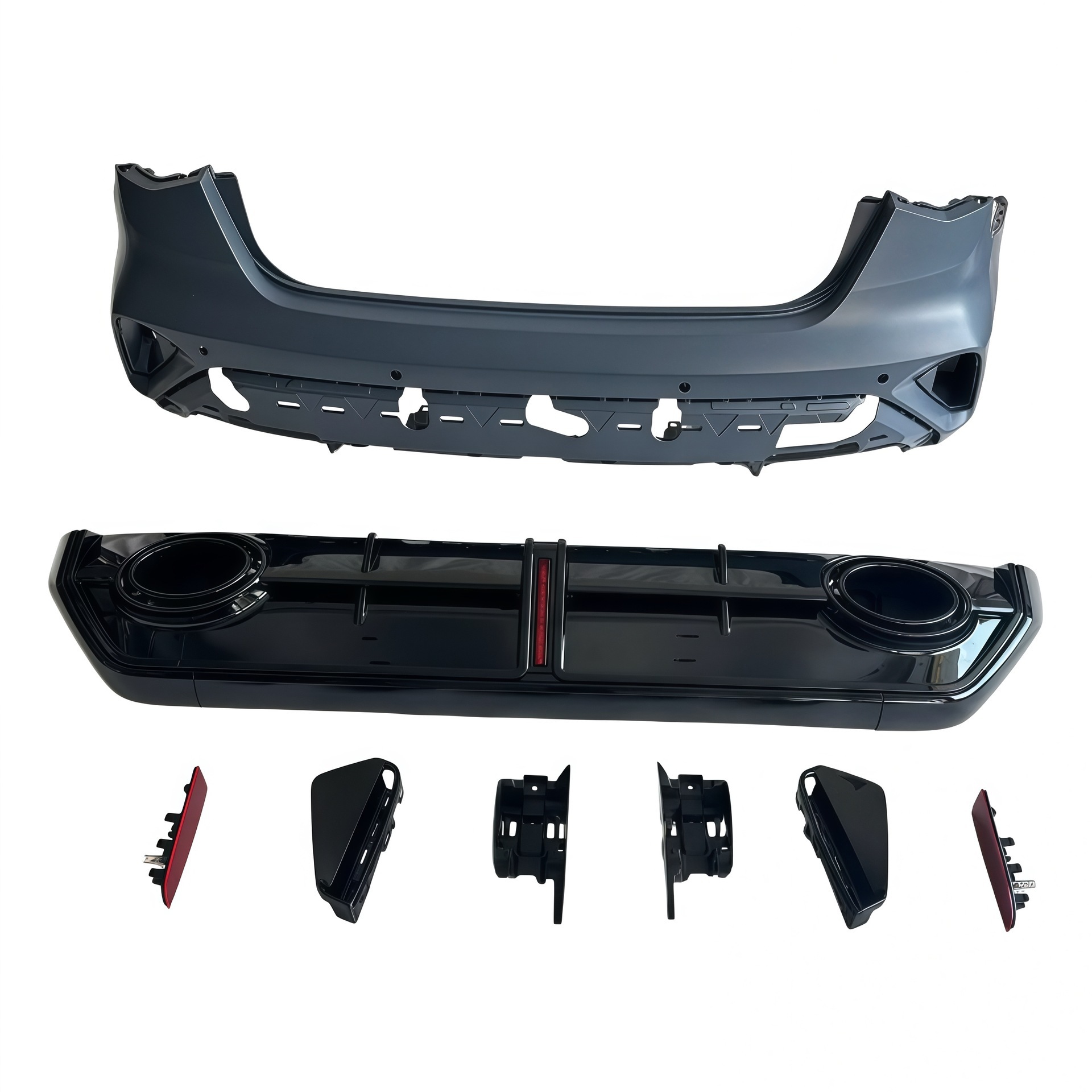 Suitable for Audi A3 models from 2021 to 2026, this is an RS3-style rear bumper, rear lip, and exhaust tip kit