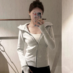 山东即墨卫衣上衣女韩版巨好看2025新款连帽小个子显瘦外套女秋