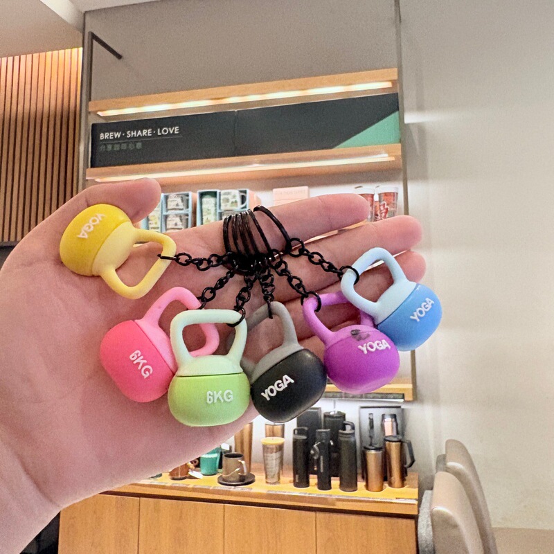 New original yoga equipment accessories, high aesthetic eco-friendly soft rubber gym keychain pendants
