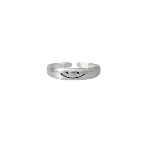Simple Korean style fashion personality temperament commuting happy expression open ring ins niche index finger ring