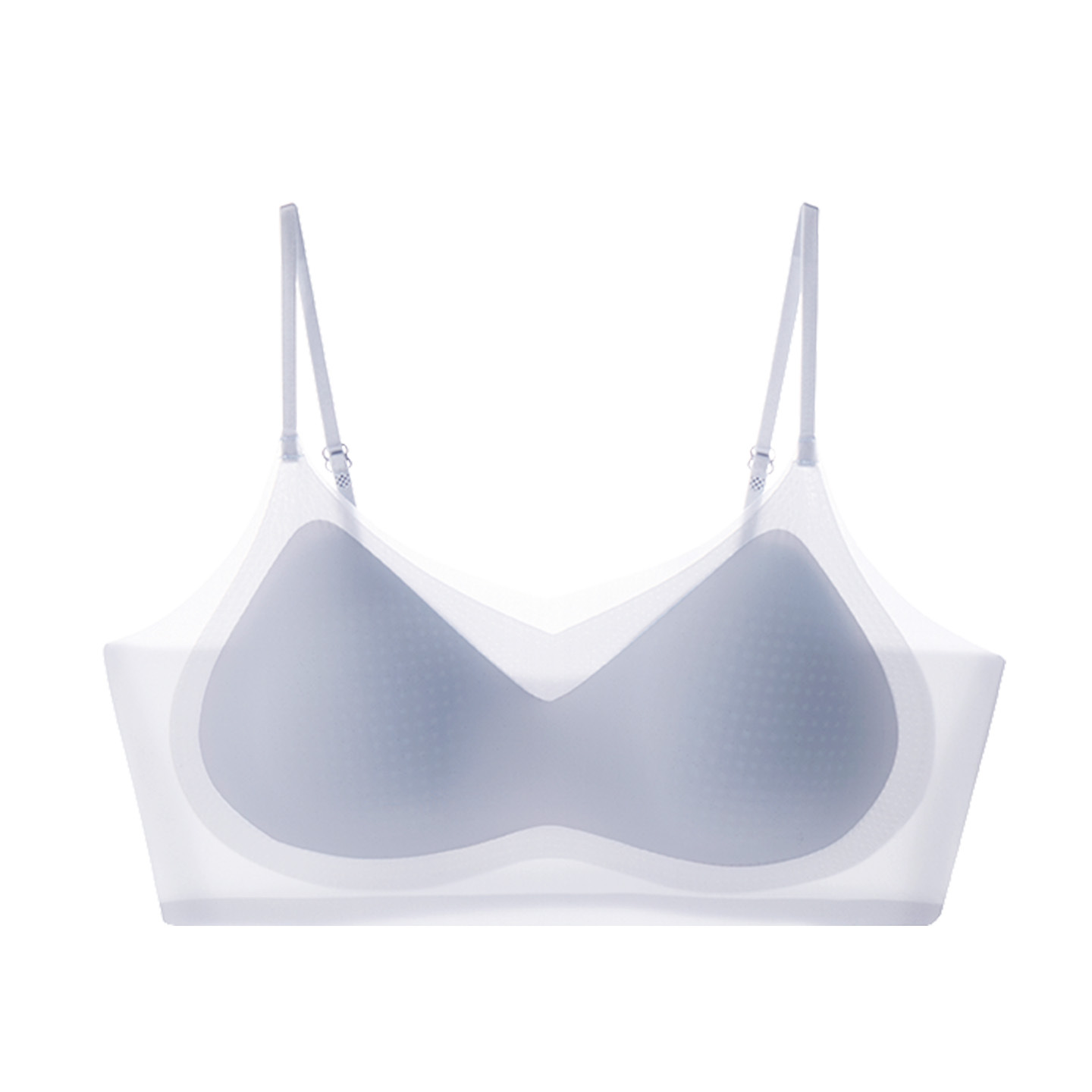Ropa interior damas verano delgado pecho pequeño reunido fondo líquido ropa interior anti-caída cinturón de hombro delgado sin marcas de seda de hielo sostén image 5