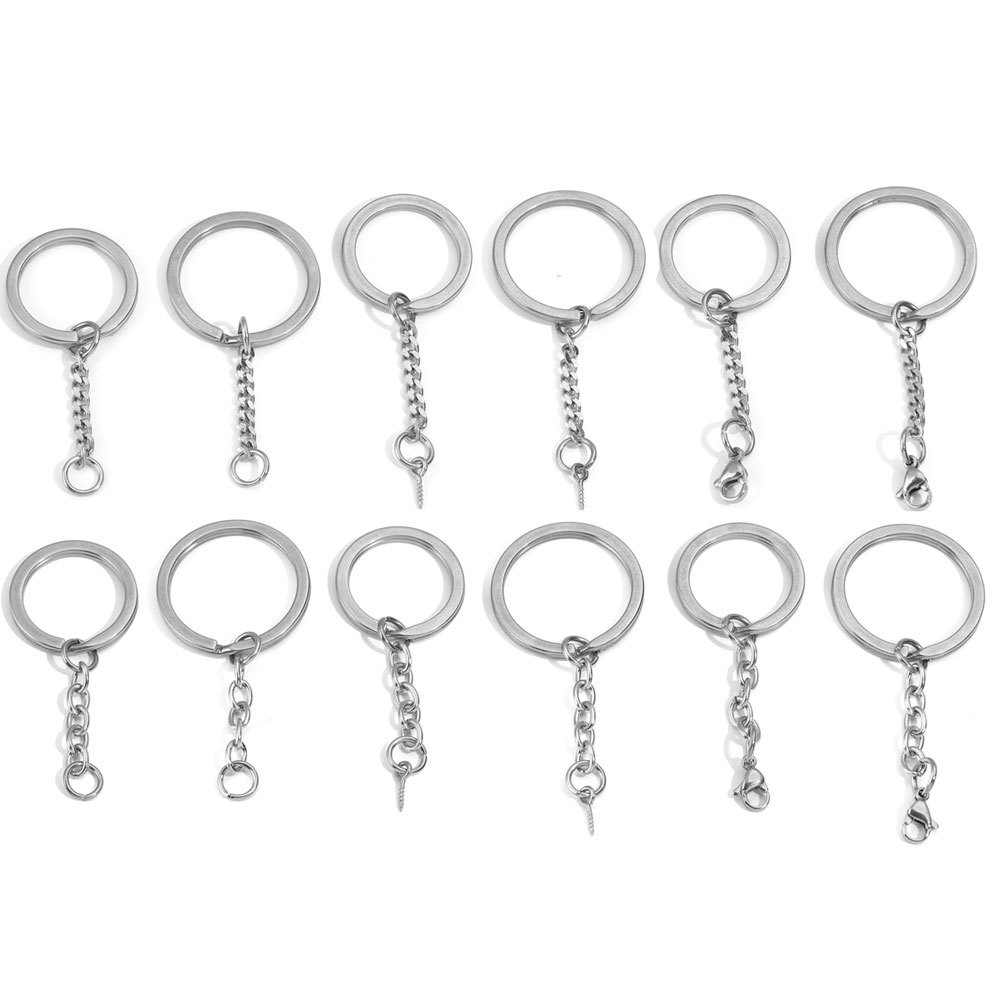 5 PCS/Package 25*35mm 30*35mm Stainless Steel Solid Color Polished Keychain Accessories display picture 6
