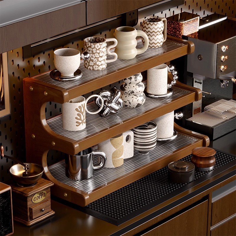 Taza de madera maciza mesa de comedor taza de té taza de café almacenamiento taza de agua taza de almacenamiento estante de almacenamiento estante de armario