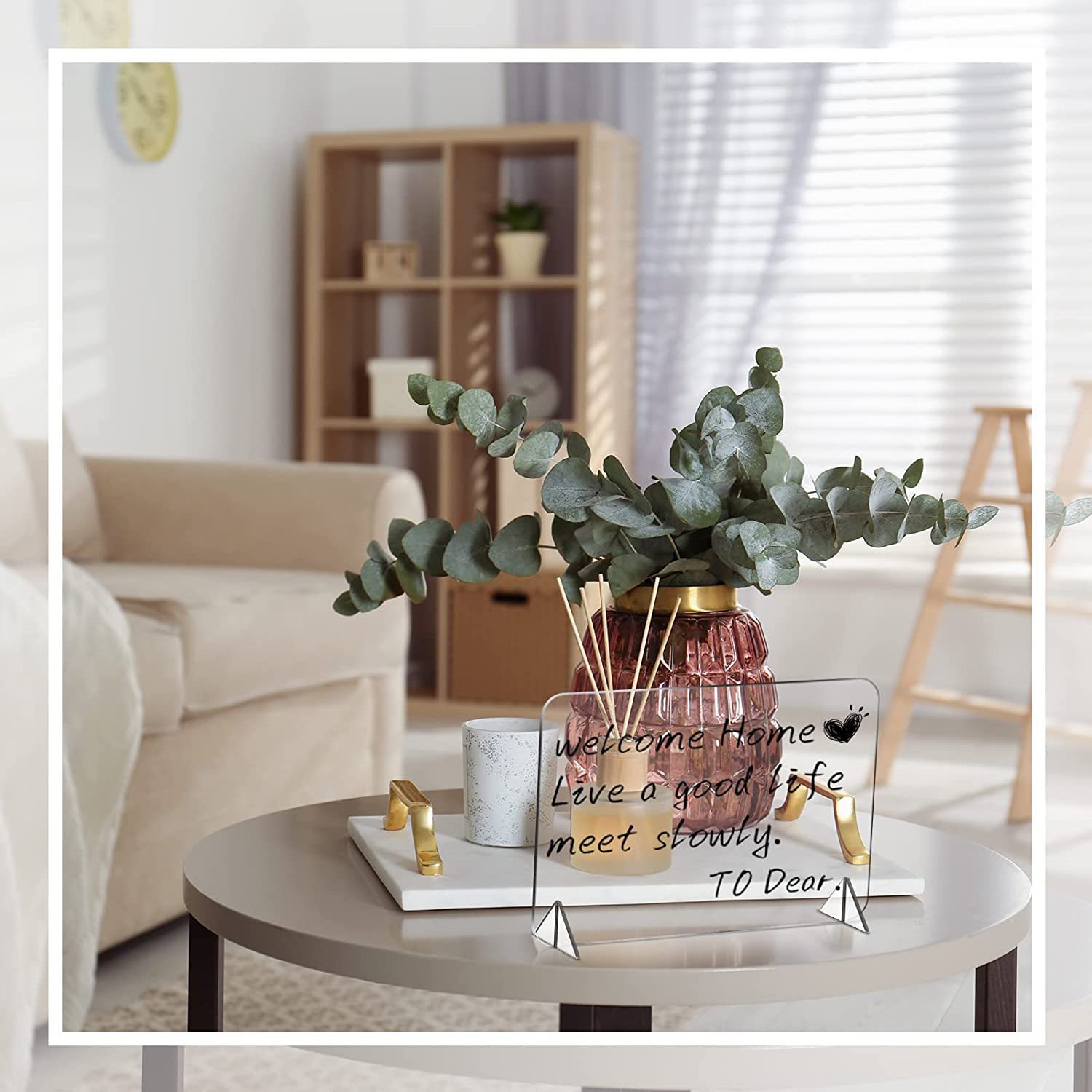 现代简约亚克力透明干擦板留言板记事板备忘录无框小型书白板