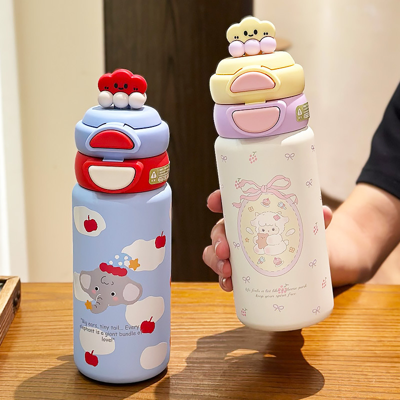 儿童保温水杯女孩上学专用可爱吸管杯2025新款学生便携高颜值杯子|undefined