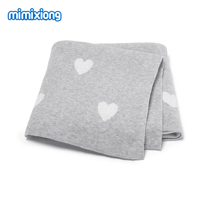 Ins venta caliente transfronteriza nueva manta de punto para bebés y niños pequeños de amor de algodón, manta de aire acondicionado para bebés, alfombra de juego