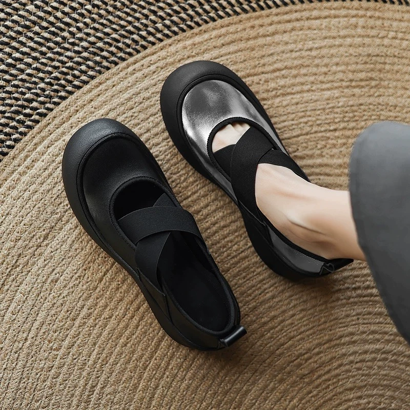 Шаг на фекалии ~ Маленькие кожаные туфли с мягким ртом на перекрестке Mary Jen Женская обувь Спортивные туфли одиночные туфли