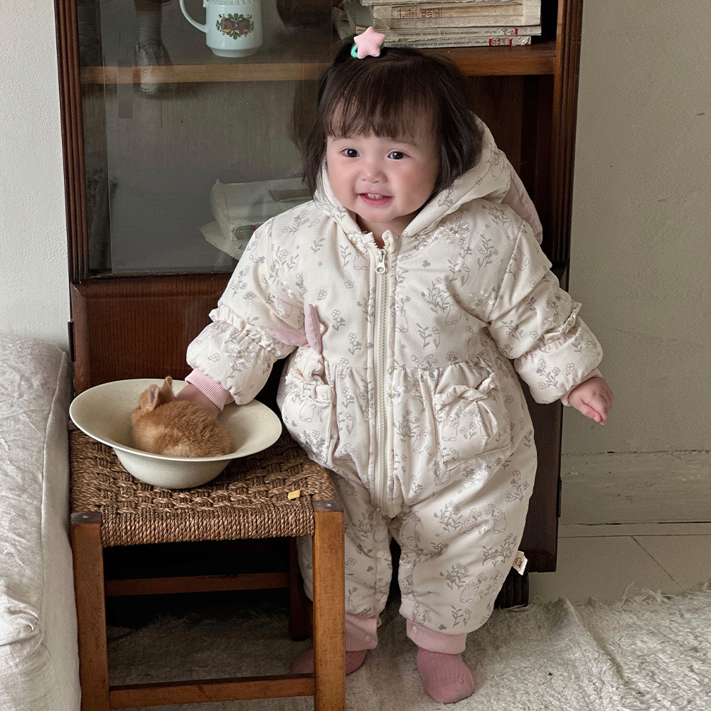 Vestido de una pieza de invierno para recién nacidos, traje de escalada grueso y cálido 0-2 años, mameluco para bebé, traje de salida de estilo occidental para bebés 1