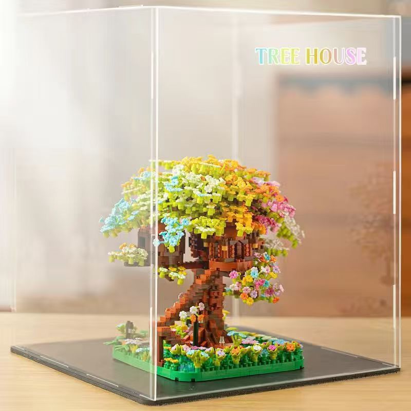 Rainbow sakura tree [16x13x12cm] + tools + lighting + acrylic box