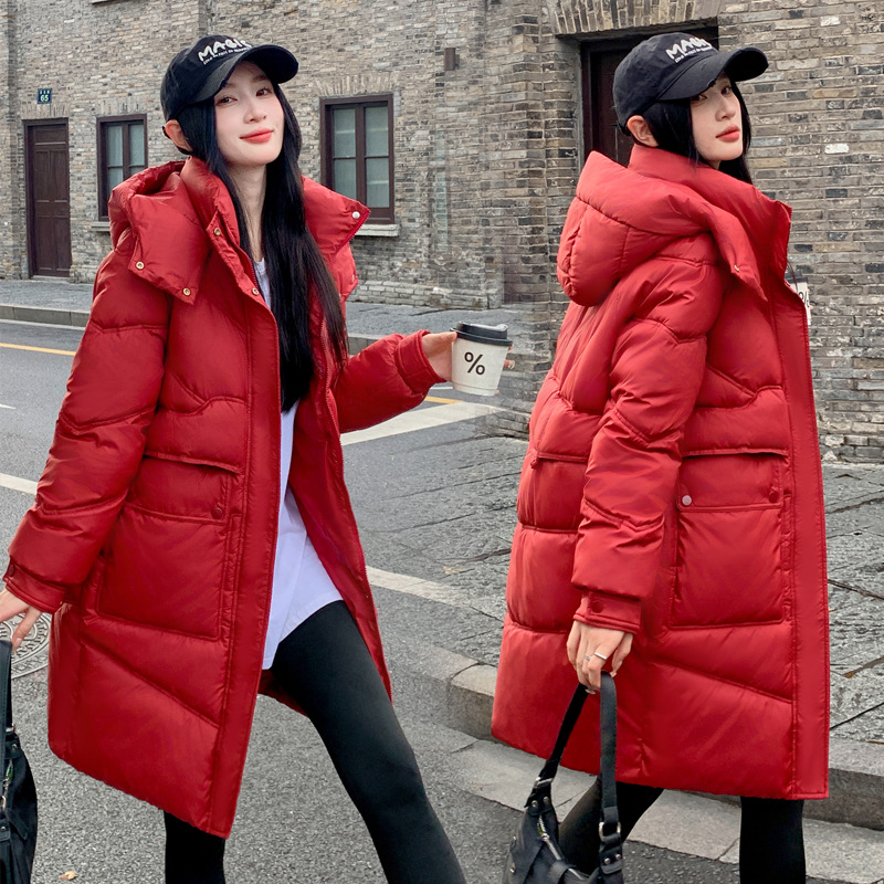 Ropa de algodón femenina larga sensación de diseño nicho abrigo de algodón caliente chaqueta de algodón holgada coreana 2024 nuevo abrigo de otoño y invierno image 5
